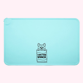 "I Am The Snack" Aqua Dog Food Mat