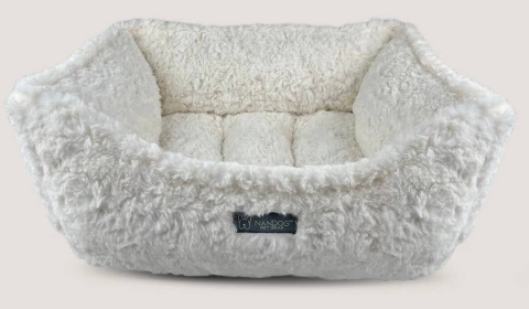 NANDOG Cloud Shaggy Reversible Pet Bed -IVORY