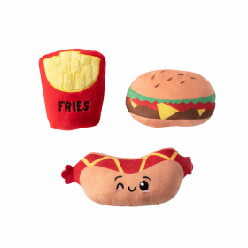 PetShop by Fringe Studio Fast Foods Plush Dog Toy Set Small 3pc