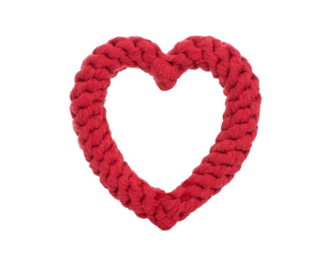 Jax & Bones Heart Dog Rope Toy Red 7"