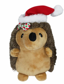 Multipet Hedgehog W/Hair Bow & Red Santa Hat - 8"