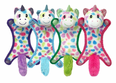 Multipet Ball-Head Unicorns Plush Dog Toy Assorted Colors 10"