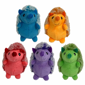 Multipet Minipet Hedgehog Plush Dog Toy Assorted Colors 4"