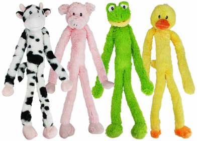 Multipet Minipet Swingin' Slevin Plush Dog Toy Assorted Animals 12"