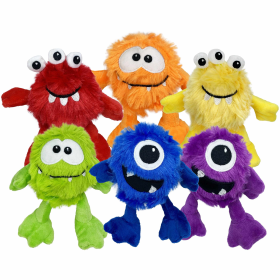 Multipet Minipet Plush Monsters Dog Toy Assorted Monsters/Colors 5"