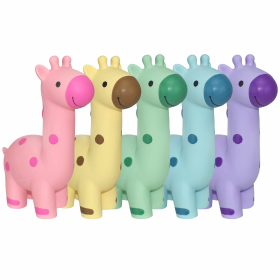 Multipet Minipet Latex Giraffe Dog Chew Toy Assorted Colors 5.75"