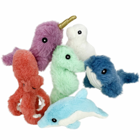 Multipet Minipet Deep Sea Cuddlerz Plush Dog Toy Assorted Animals 5"-7.5"