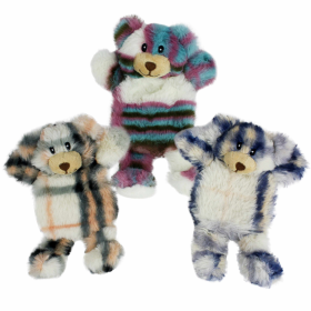 Multipet Minipet Berman Bears Plush Dog Toy Assorted Colors 7"