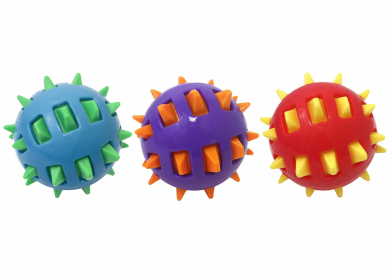 Multipet Spike TPR Ball Dog Chew Toy Assorted Colors 4.5"