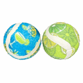 Multipet Margaritaville(R) Tennis Ball Cat Toy 2" 2pk