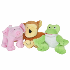 Multipet Puppy Buddies Plush Dog Toy Assorted Animals 5"