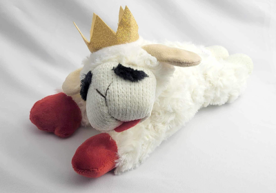 Multipet Lamb Chop with Crown Medium 10.5" Plush Dog Toy