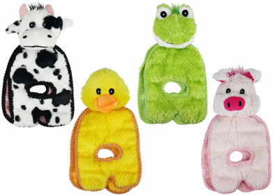 Multipet Tug O War Squeaker Mat Plush Toy Assorted Animals 14"