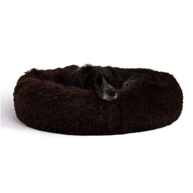 Best Friends by Sheri Shag Donut Dog Bed Dark Chocolate 30"x30"