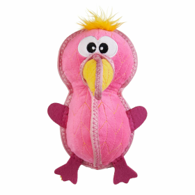 Outward Hound Xtreme Seamz Flamingo Durable Plush Dog Toy Pink Medium