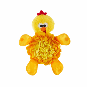 Nina Ottosson Snuffle Palz Chicken Interactive Plush Dog Puzzle Toy Yellow Large