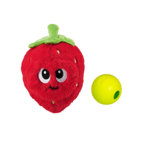 Nina Ottosson Fruity Findz Strawberry TNT Interactive Plush Dog Puzzle Toy Red