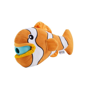 Nina Ottosson Big Mouthz Clown Fish Interactive Plush Dog Puzzle Toy Orange