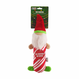 Petstages Stuffing Free Big Squeak Gnome Dog Chew Toy Red