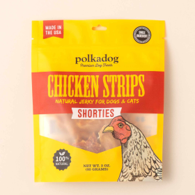 Polkadog Chicken Strips Jerky Shorties Dog and Cat Treats 3oz