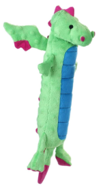 goDog Skinny Dragons w/Chew Guard Plush Dog Toy Green Large