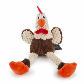 goDog Just For Me Skinny Brown Rooster w/Chew Guard Plush Dog Toy