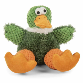 goDog Checkers Sitting Duck Plush Dog Toy Small