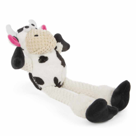 goDog Checkers Skinny Cow w/Chew Guard Plush Dog Toy Small