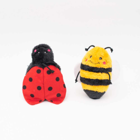 ZippyPaws Crinkle 2-Pack Bee and Ladybug