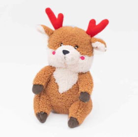 ZippyPaws Holiday Cheeky Chumz Reindeer Plush Dog Toy