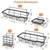 5 Pack Shower Caddy Shelves with 18 Inbuilt Hooks Rustproof Wall-Mounted Storage Shelves for Bathroom Dorm Kitchen Adhesive Bathroom Organizer for Sha