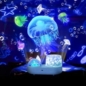 1pc Galaxy Starry Projector, Night Light, Colorful Ocean Rotary 3D Music Night Lamp For Kids Baby, Christmas Gifts