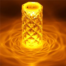 New Acrylic Transparent Crystal Table Lamp Yellow Light Desktop Projector Desk Lamp Night Light Bedside Bedroom Decoration 2#