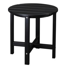 46*46*46cm Single Layer Round HDPE Side Table Black