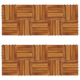 Decking Tiles Vertical Pattern 11.8"x11.8" Acacia Set of 20