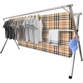 94.5 Inches Clothes Drying Rack, Premium Stainless Steel Adjustable and Foldable Laundry Drying Rack for Indoor Outdoor