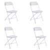 4pcs Injection Molding Classic Garden Plastic Folding Chair White