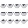 Outdoor Solar Fence Lamps 12 pcs LED White