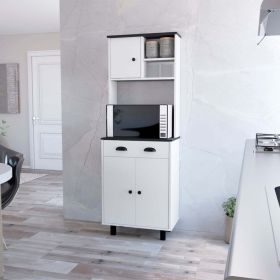 Kitchen Pantry Naomi, Kitchen, White / Black