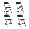 4pcs Injection Molding Classic Garden Plastic Folding Chair Black