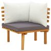 6 Piece Patio Lounge Set with Cushions Solid Acacia Wood