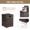 40*40*57cm Iron Frame Gas Bottle Storage Rattan Side Table Brown Gradient