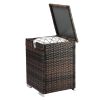 40*40*57cm Iron Frame Gas Bottle Storage Rattan Side Table Brown Gradient