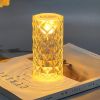 New Acrylic Transparent Crystal Table Lamp Yellow Light Desktop Projector Desk Lamp Night Light Bedside Bedroom Decoration 2#