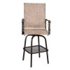 2pcs Wrought Iron Swivel Bar Chair Patio Swivel Bar Stools Brown (ONLY chair)