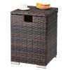 40*40*57cm Iron Frame Gas Bottle Storage Rattan Side Table Brown Gradient