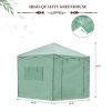 8*8ft Plastic Sprayed Iron Pipe PE Mesh Foldable Greenhouse Shed Green