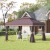 10ft x 13ft Patio Gazebo-Coffee-AS