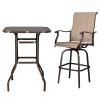 2pcs Wrought Iron Swivel Bar Chair Patio Swivel Bar Stools Brown (ONLY chair)