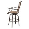 2pcs Wrought Iron Swivel Bar Chair Patio Swivel Bar Stools Brown (ONLY chair)